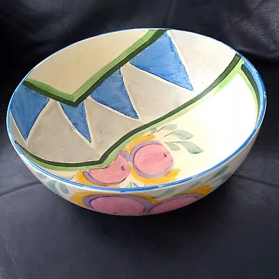 HANCOCKS ART DECO HANDPAINTED 1930s IVORY WARE BOWL (clarice Cliff Style) • £14.99