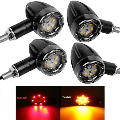 4x Motorcycle LED Turn Signal Light Indicator For Harley Dyna Softail Sportster • $16.88