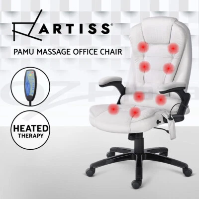 Artiss Massage Office Chair Executive Gaming Chairs Racing Recliner PU Leather • $189.95