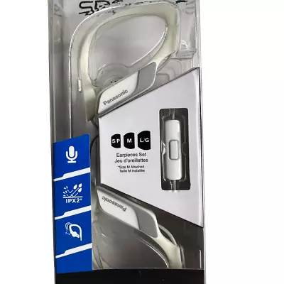 Panasonic Sports Wired Earhook Sport Clip Headphones RP-HS35M With Mic -White • $17.99