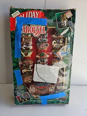 Mr Christmas Lighted Holiday Carousel 1992 Music Box Carousel WORKS • $55