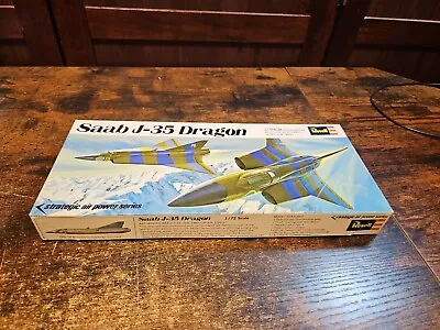 Vintage 1969 Revell Model Kit Saab J-35 Dragon Swedish Jet Fighter 1/72 #C • $18.95
