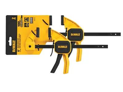 $27.50 • Buy DEWALT 2 Pack 6 In. 100 Lbs. Trigger Clamps With 2.43 In Throat Depth