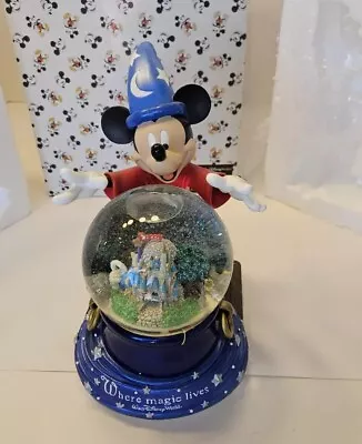 Disney's Fantasia! Mickey Sorcerer Large Snowglobe Musical Magic!  Rare Vintage • $99