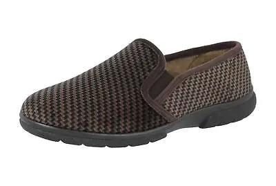 DB Shoes Men's 2V Fit Slip-On Classic Loafer Shoes In Brown/Black Sizes 6 To 12 • £65.95