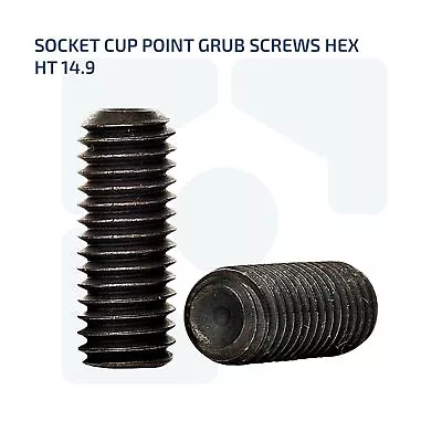 M4 M5 M6 M8 M10 Socket Cup Point Grub Screws Hex Allen Set Screws 14.9 Black • £0.99