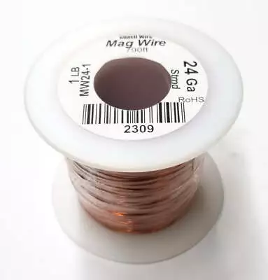 24 Gauge Insulated Magnet Wire 1 Pound Roll (790' Approx.) 24AWG MW24-1 • $35.95