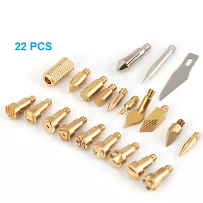 $12.99 • Buy Pyrography Wood Burning Tips Tool Carving Iron Burner Soldering Embossing 22pack