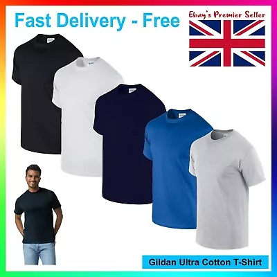 Mens Plain T-Shirt / Gildan Ultra Cotton Tee / New Popular Heavy Blank T Shirt • £5.95