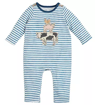Mud Pie Baby Boy Farm Friends  One Piece Outfit Size 6-9 Months NEW • $18.95