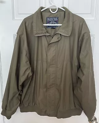 Vintage Pacific Trail Sportswear Olive  Green Bomber Windbreaker  Jacket XXL Men • $10