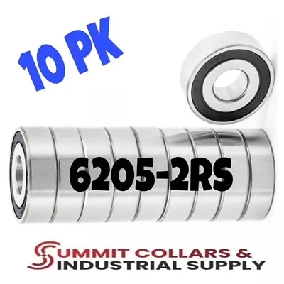 6205 2RS C3 EMQ Precision Rubber Sealed Bearing Ball Bearings 25x52x15 - 10 Pcs • $18.99