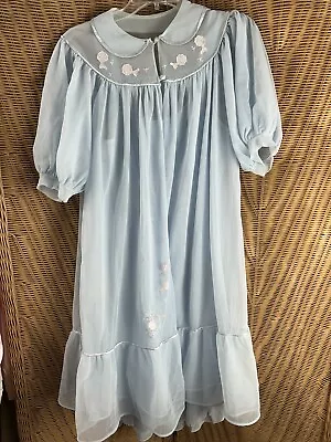 Charmode Vintage Blue Nightgown And Robe Small Sz 36 • $20