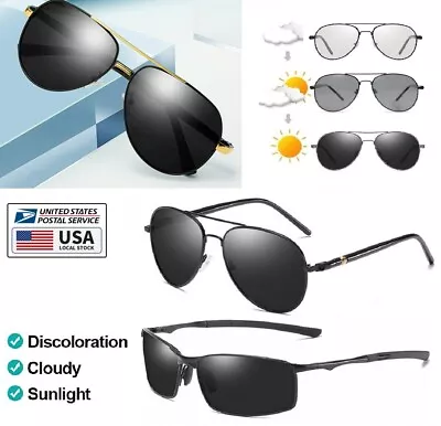 Men's Cool Military Style Polarized Sunglasses Anti-UV Driving Transition Lens • $7.55