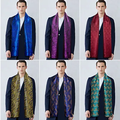 Mens Novelty Unisex Silk Scarf Mens Neck Scarves Stain Paisley Women Shawl Xmas • $16.99