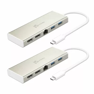 J5create USB-C™ Dual HDMI Mini Dock-Ethernet/ USB 3.1 HUB / PD2.0 (Set Of 2) • $169.98