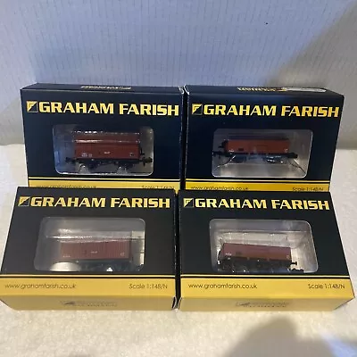 Graham Farish N Gauge  Rake Of 4 BR Bauxite. Open & Boxed Wagons. New  Unused • £34