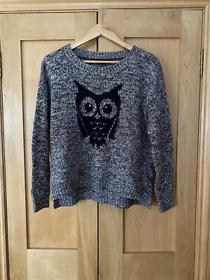 £9 • Buy Hardly Worn Atomsphere Size 10 Grey Marl Owl Jumper