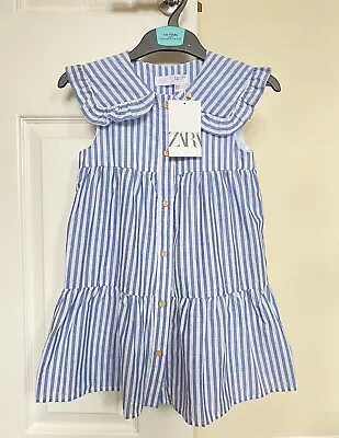 BNWT Zara Girls Summer Striped Dress Size 5-6yrs • £16