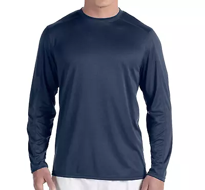 CHAMPION Mens Vapor PowerTrain Long Sleeve Training Shirt | Navy Blue | CV26 • $12.99