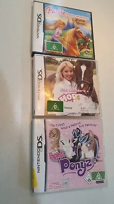 Nintendo DS Games X 3 Bratz Ponyz Horse Life & Barbie Horse Adventures • $9.99