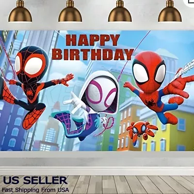 $8.99 • Buy 6x3 Ft Spiderman Backdrop Banner Spidey Background Birthday Party Decorations