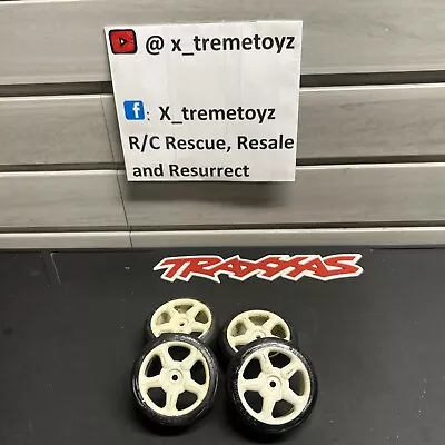 1/10 Rubber Narrow Sedan Tires Wheels RC R/C 12mm Hex Awd High Speed No Prep BSR • $7.99