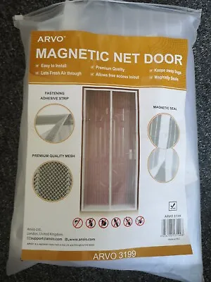 £5.99 • Buy Arvo Magnetic Net Door Curtain White NEW Fly Door Net Shop Caravan Home Door Net