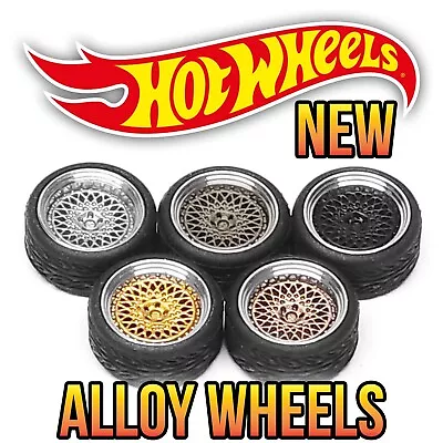 1/64 Scale BBS RS HRE MESH ALLOY Real Rider Wheels Rims Tires Set For Hot Wheel • $12.99