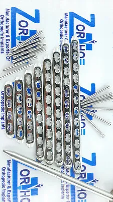 Small Locking Plates 4 To 12 Holes For 3.5mm LCP Screws And Screws(82 Pcs Set)  • $88.91