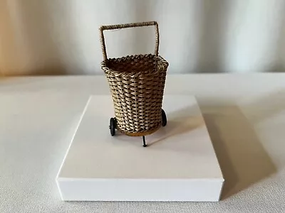 Dollhouse Miniature  Sondra Knight  Wicker Shopping Cart • $75