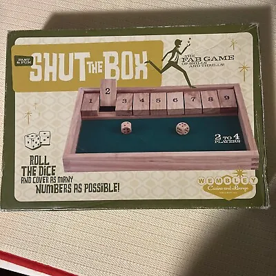 Wembley  Shut The Box Game Dice Game 2-4 Players • $19.99