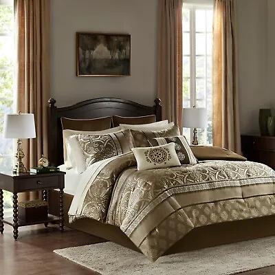 Madison Park Essentials Zara 16 Piece Jacquard Comforter Set With 2 Bed Sheet • $169.99