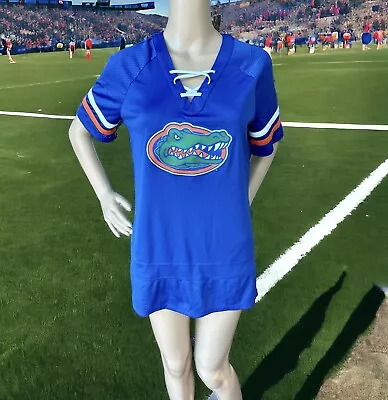 NWT University Of Florida Gators Women Blue Pirate Lace Up Jersey Mini Dress M • $19.99