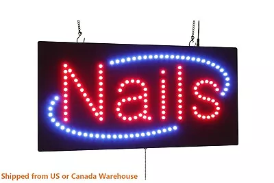 Nails Sign  Pedicures Manicures Neon  LED Open Sign Store Sign Business Sign • $119.20