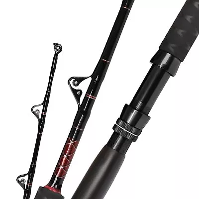 Saltwater Fishing Trolling Rod 1-Piece Heavy Duty Roller Rod Conventional Boa... • $99.54