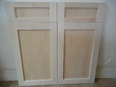 4pc Set 2 Replacement Fronts Doors 2 Drawers Maple Natural Wood 24''X15''   • £94.88