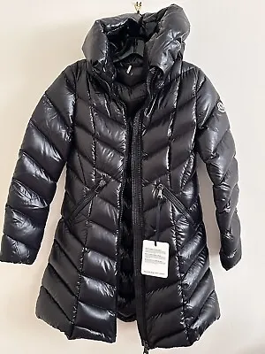 NWT Moncler Womens Size 2 Black Marus Puffer Down Jacket Coat Quilted Hood Zip • $1850