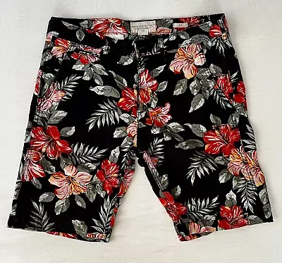 Vintage Mens Ralph Lauren Denim Supply Shorts Floral Military Polo Ski Size 33 • $25