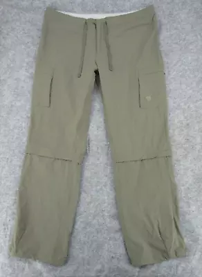 Mountain Hardwear Pants 14 Woman Khaki Cargo Convertible Zip Off Shorts Hiking • $11.98