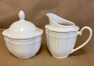 Mikasa Italian Countryside Sugar Bowl W Lid And Creamer Cream Pitcher DD900 • $24.99