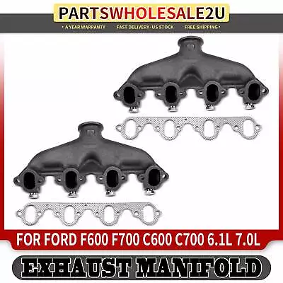 2x LH & RH Side Exhaust Manifold W/ Gasket Kit For Ford C600 700 F600 6.1L 7.0L • $152.99