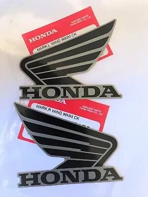 Honda GENUINE Wing Fuel Tank Decal  Sticker 90mm DARK SILVER + GUNPOWDER BLACK • £9.15