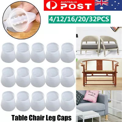 $6.99 • Buy 32PC Chair Leg Silicone Caps Pad Furniture Table Feet Cover Wood Floor Protector