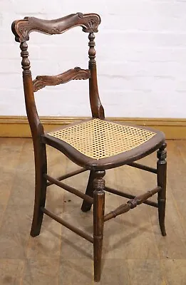 Antique Victorian Bergere Cane Occasional - Bedroom - Hall Chair • £64