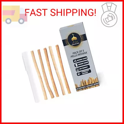 Sewak Al Noor Pack Of 5 Miswak Sticks For Teeth With Holder - Vacuum Sealed Natu • $10.16