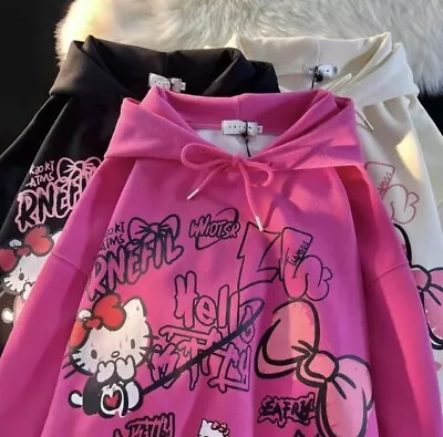 Hello Kitty Y2K Hoodie - Sanrio Gifts Kawaii Hoodie Cute Hoodies For Girls Top • £12.16