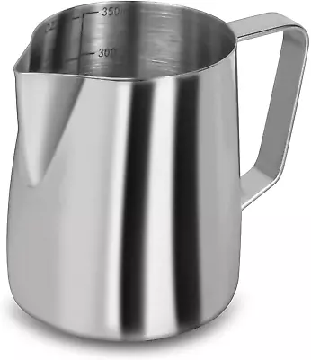 Milk Frothing Pitcher 12 Oz Milk Frother Steamer Cup Stainless Steel Espresso C • $15.07