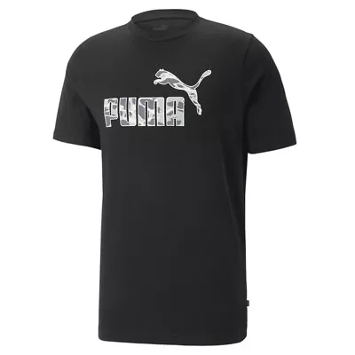 Puma Summer Splash Graphic Crew Neck Short Sleeve T-Shirt Mens Black Casual Tops • $9.99