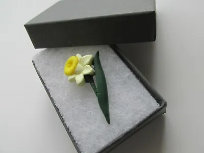 Handmade Pale Yellow Spring Daffodil Brooch Pin  Gift Boxed  Marie Curie Charity • £4.75